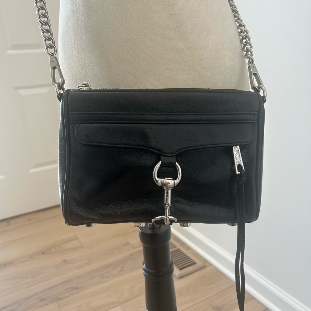 Rebecca Minkoff Black Crossbody Bag with Silver Accents
